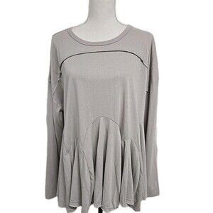 Easel Los Angeles  Pleated Bottom Tunic Long Sleeve Top Boho Women’s Size L